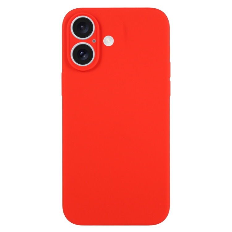 

For iPhone 16 Pure Color Liquid Silicone Fine Pore Phone Case(Red)