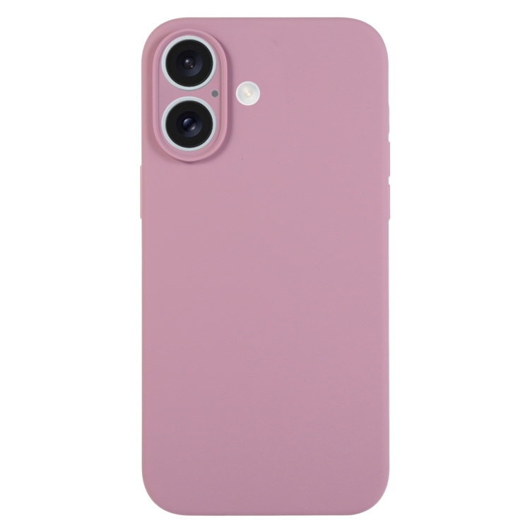 

For iPhone 16 Pure Color Liquid Silicone Fine Pore Phone Case(Black Currant)