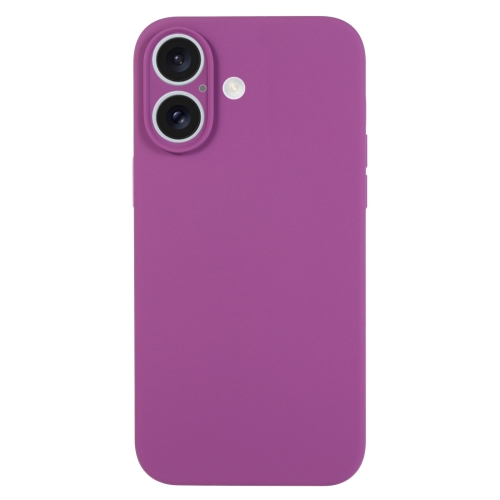 

For iPhone 16 Pure Color Liquid Silicone Fine Pore Phone Case(Grape Purple)