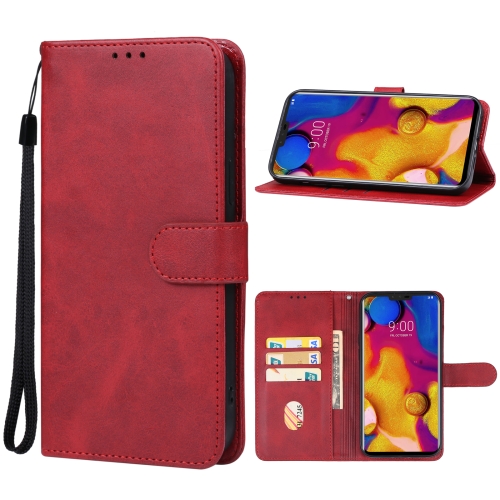 

For LG V40 ThinQ Leather Phone Case(Red)