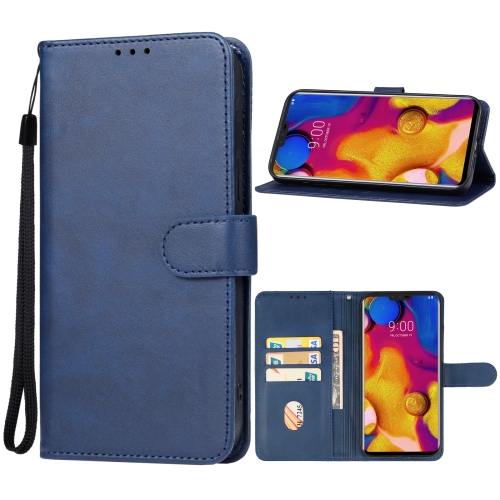 

For LG V40 ThinQ Leather Phone Case(Blue)