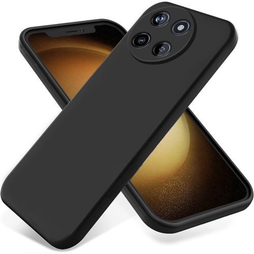 For Realme 11 4G Pure Color Liquid Silicone Shockproof Phone Case(Black) силиконовая накладка silicone cover для samsung galaxy s22 plus голубая uae