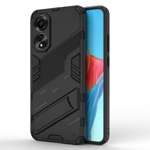 

For OPPO A78 4G Punk Armor 2 in 1 PC + TPU Phone Case with Holder(Black)