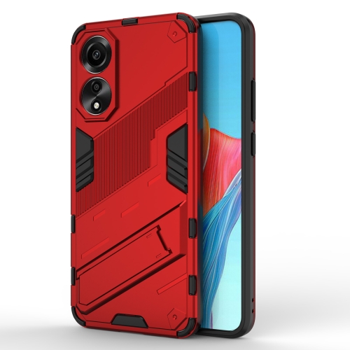 

For OPPO A78 4G Punk Armor 2 in 1 PC + TPU Phone Case with Holder(Red)