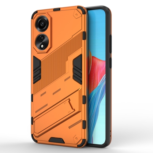 

For OPPO A78 4G Punk Armor 2 in 1 PC + TPU Phone Case with Holder(Orange)