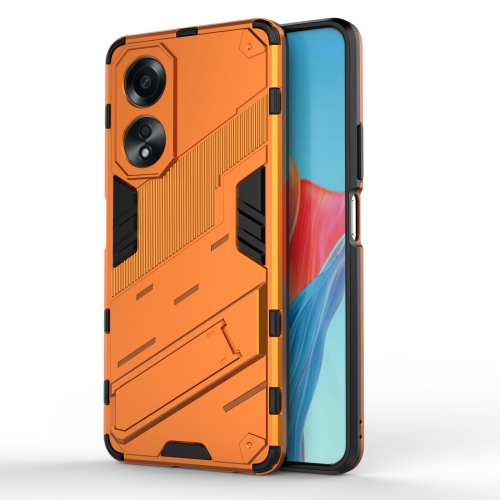 

For OPPO A58 4G Global Punk Armor 2 in 1 PC + TPU Phone Case with Holder(Orange)