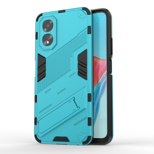 

For OPPO A38 4G Global Punk Armor 2 in 1 PC + TPU Phone Case with Holder(Blue)