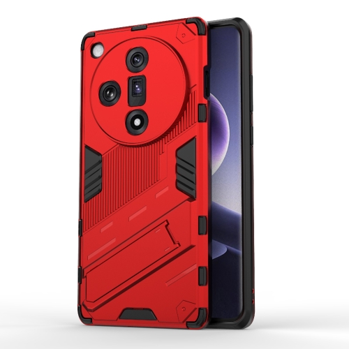 

For OPPO Find X7 5G Punk Armor 2 in 1 PC + TPU Phone Case with Holder(Red)