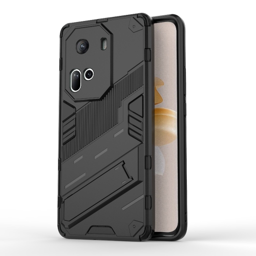

For OPPO Reno11 5G Global Punk Armor 2 in 1 PC + TPU Phone Case with Holder(Black)