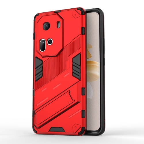 

For OPPO Reno11 5G Global Punk Armor 2 in 1 PC + TPU Phone Case with Holder(Red)