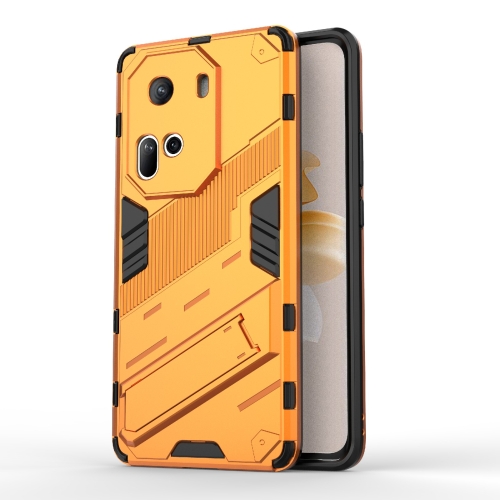 

For OPPO Reno11 5G Global Punk Armor 2 in 1 PC + TPU Phone Case with Holder(Orange)