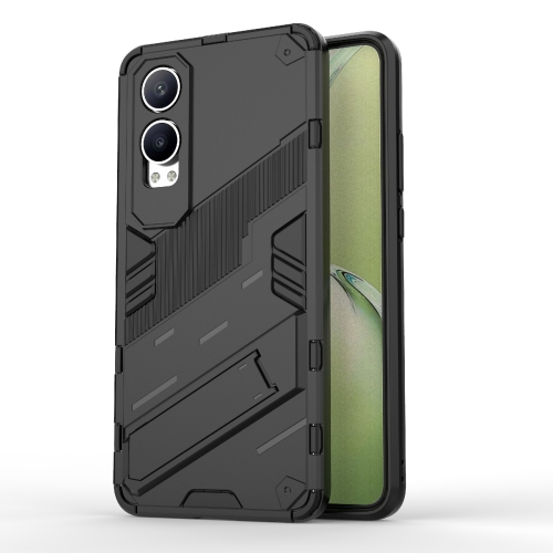 

For OPPO K12x Punk Armor 2 in 1 PC + TPU Phone Case with Holder(Black)