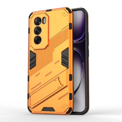 

For OPPO Reno12 Global Punk Armor 2 in 1 PC + TPU Phone Case with Holder(Orange)