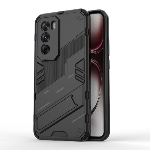 

For OPPO Reno12 Pro Global Punk Armor 2 in 1 PC + TPU Phone Case with Holder(Black)