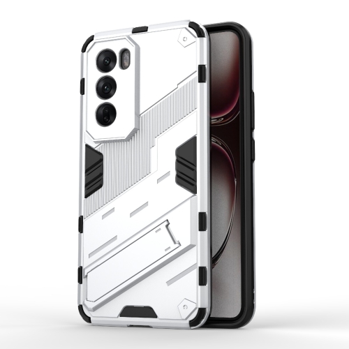 

For OPPO Reno12 Pro Global Punk Armor 2 in 1 PC + TPU Phone Case with Holder(White)