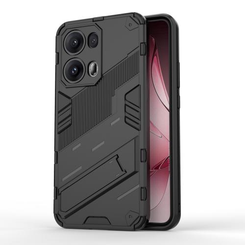 

For OPPO Reno13 Pro 5G Global Punk Armor 2 in 1 PC + TPU Phone Case with Holder(Black)