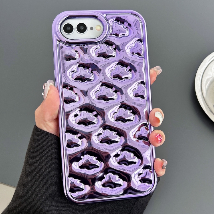 

For iPhone 8 Plus / 7 Plus / 6 Plus Cloud Texture Electroplated TPU Phone Case(Purple)