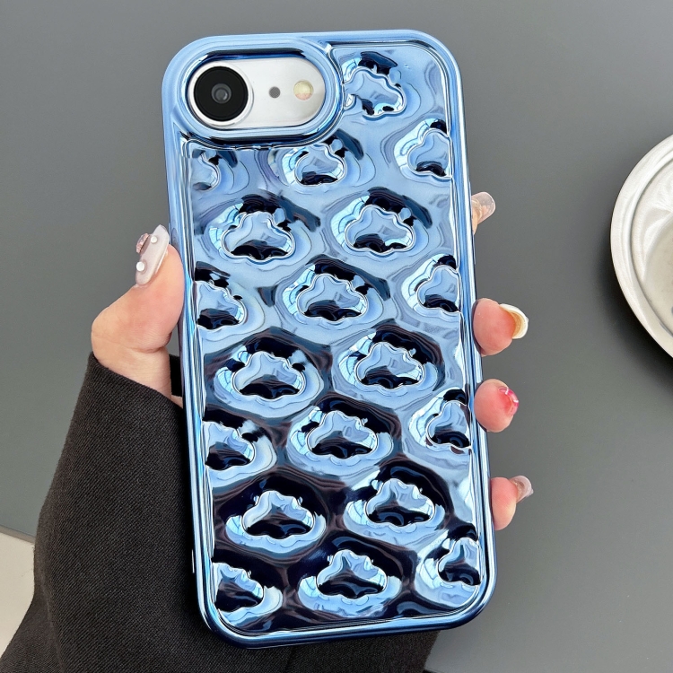 

For iPhone SE 2022 / SE 2020 / 8 / 7 Cloud Texture Electroplated TPU Phone Case(Blue)