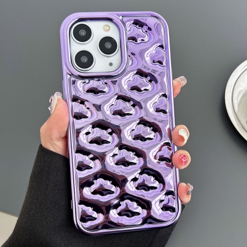 

For iPhone 11 Pro Cloud Texture Electroplated TPU Phone Case(Purple)