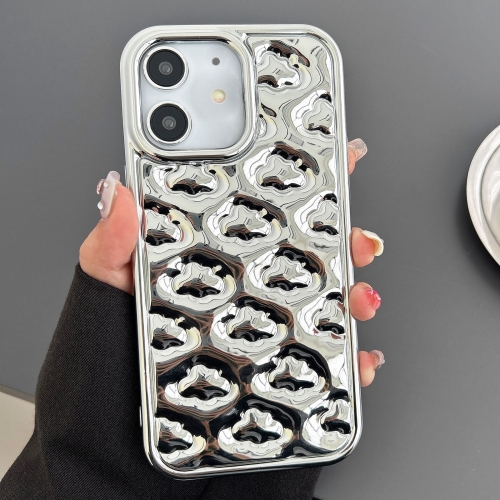 

For iPhone 12 Cloud Texture Electroplated TPU Phone Case(Silver)