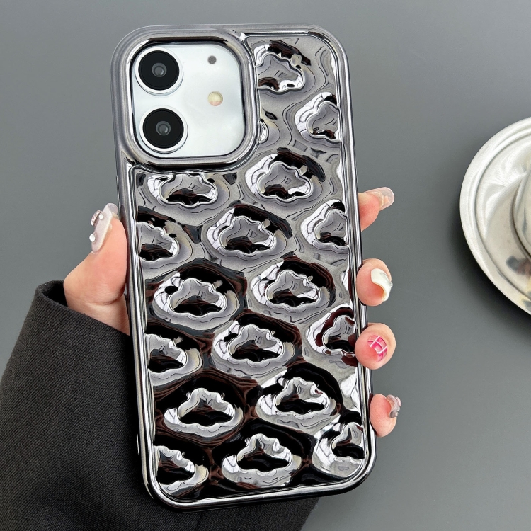 

For iPhone 12 Cloud Texture Electroplated TPU Phone Case(Black)