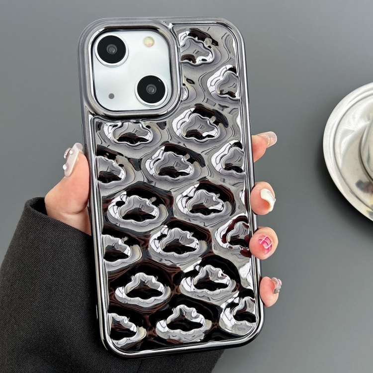 

For iPhone 13 Cloud Texture Electroplated TPU Phone Case(Black)