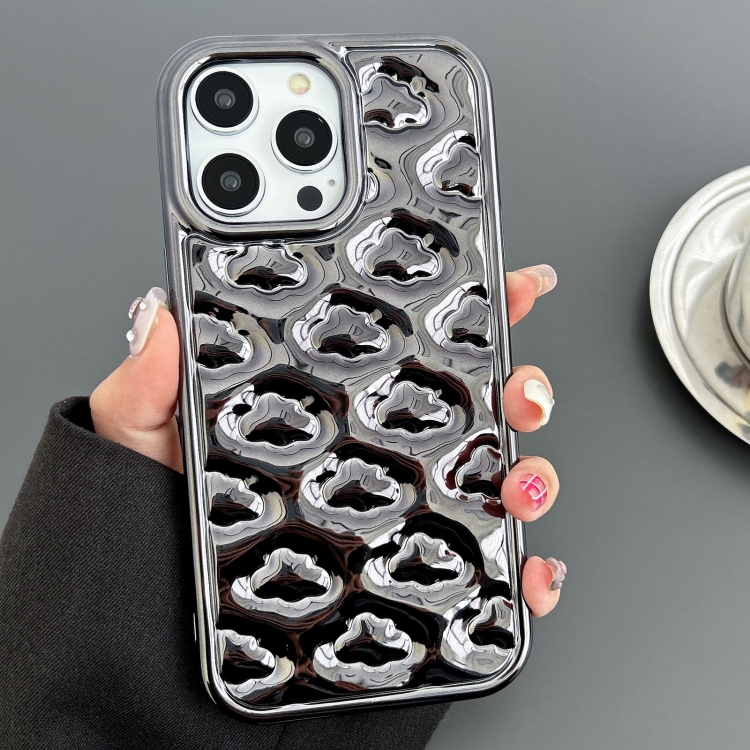

For iPhone 13 Pro Cloud Texture Electroplated TPU Phone Case(Black)