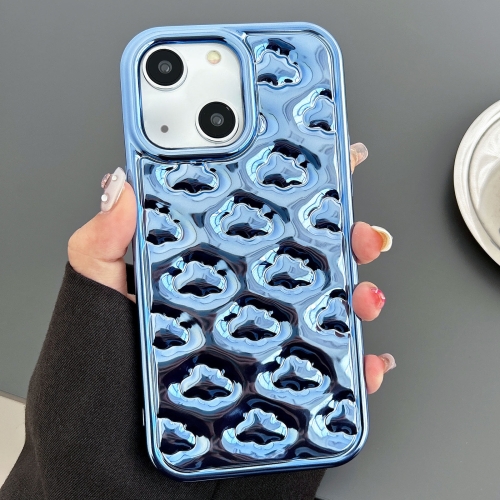 

For iPhone 14 Cloud Texture Electroplated TPU Phone Case(Blue)