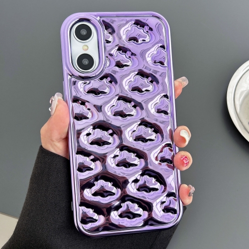 

For iPhone XS Max Cloud Texture Electroplated TPU Phone Case(Purple)