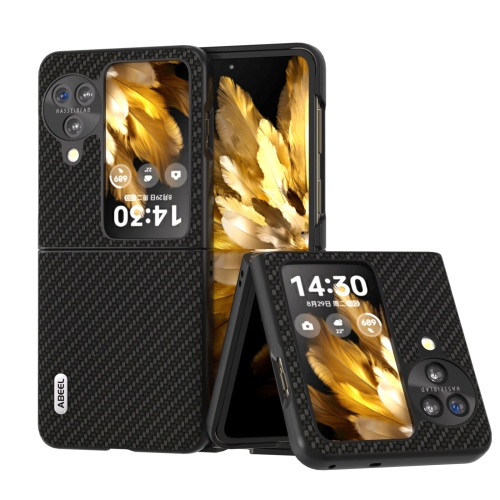 

For OPPO Find N3 Flip ABEEL Carbon Fiber Texture Protective Phone Case(Black)