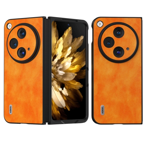 

For OPPO Find N3 / OnePlus Open ABEEL Dual Color Lichi Texture PU Phone Case(Orange)