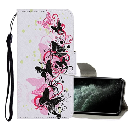 

For iPhone 11 Pro Max Colored Drawing Pattern Horizontal Flip Leather Case with Holder & Card Slots & Wallet(Four Butterflies)