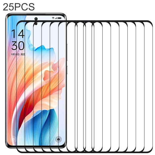 For OPPO A2 Pro 25pcs 9H HD 3D Curved Edge Tempered Glass Film(Black) корпус powercase mistral x4 mesh tempered glass cmixb f4 black