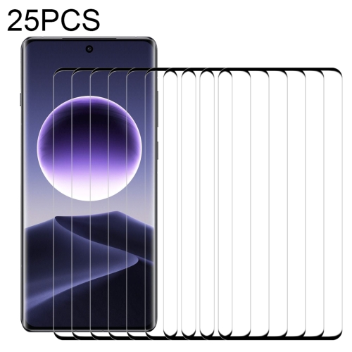 For OPPO Find X7 25pcs 9H HD 3D Curved Edge Tempered Glass Film(Black) speaker stands 2 pcs tempered glass 2 pillars design black