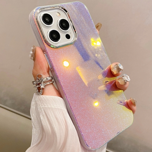 For iPhone 15 Pro Mirror Glitter IMD Phone Case(Silver)