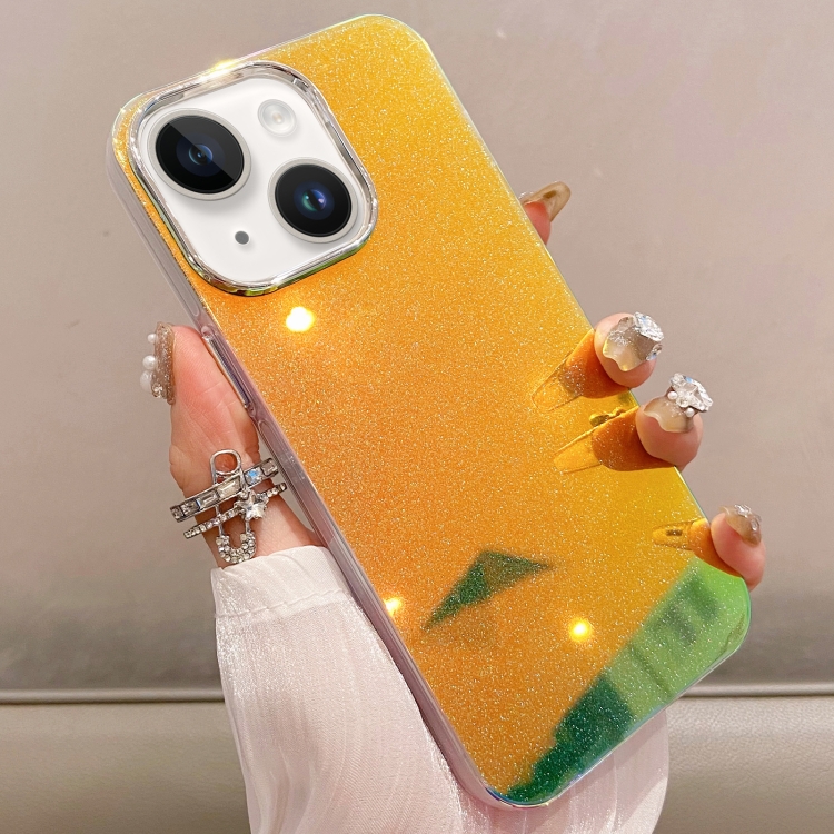 

For iPhone 15 Mirror Glitter IMD Phone Case(Yellow)