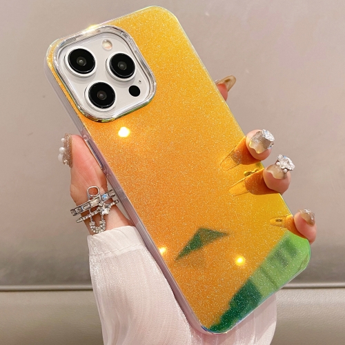

For iPhone 14 Pro Mirror Glitter IMD Phone Case(Yellow)