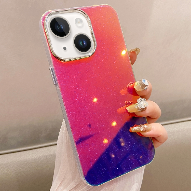 

For iPhone 14 Plus Mirror Glitter IMD Phone Case(Purple)