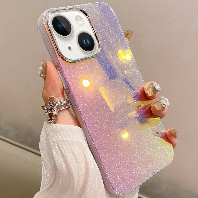 

For iPhone 14 Plus Mirror Glitter IMD Phone Case(Silver)