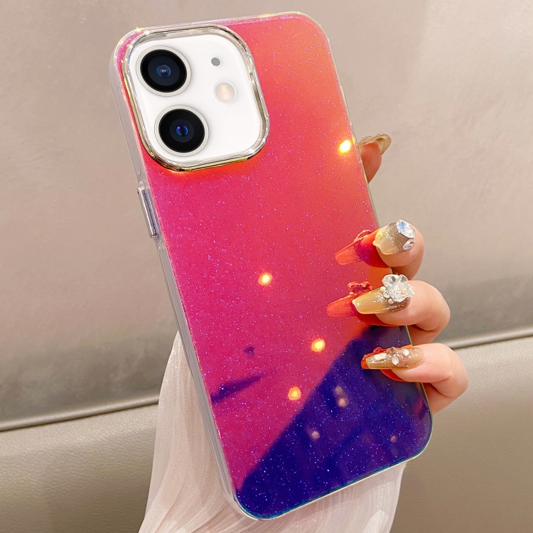 

For iPhone 12 Mirror Glitter IMD Phone Case(Purple)
