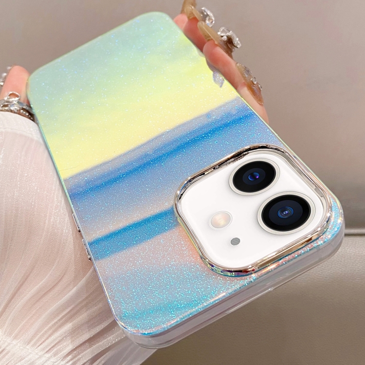 

For iPhone 12 Mirror Glitter IMD Phone Case(Blue)