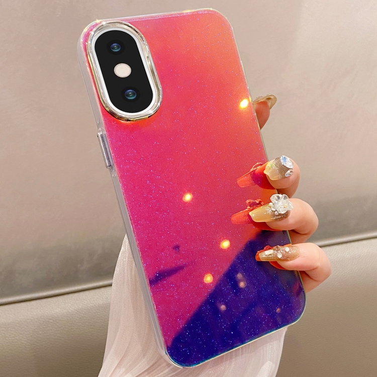 

For iPhone XS Max Mirror Glitter IMD Phone Case(Purple)