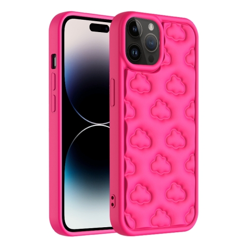 For iPhone 14 Pro 3D Cloud Pattern TPU Phone Case(Rose Red) wholesale ns 202 nfs network data cloud disk station 2 bay home case storage chassis nas server storage server