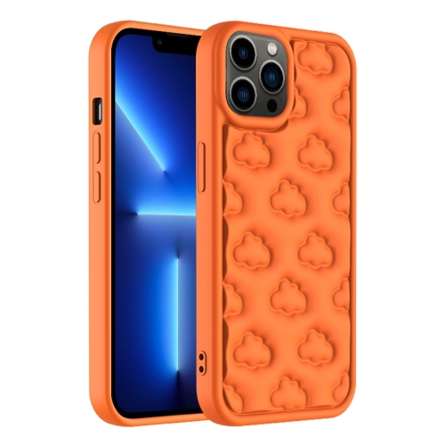 

For iPhone 13 Pro 3D Cloud Pattern TPU Phone Case(Orange)