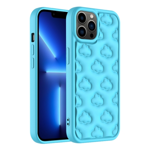 

For iPhone 13 Pro 3D Cloud Pattern TPU Phone Case(Blue)