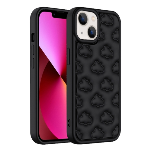 

For iPhone 13 3D Cloud Pattern TPU Phone Case(Black)