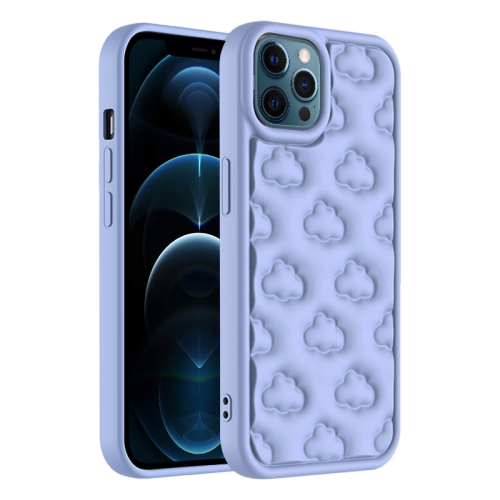 

For iPhone 12 Pro Max 3D Cloud Pattern TPU Phone Case(Purple)