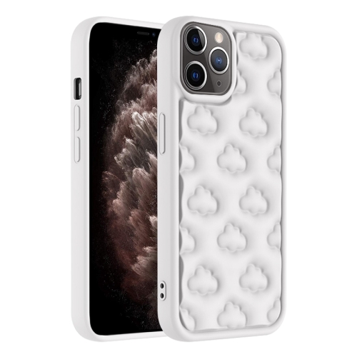 

For iPhone 11 Pro Max 3D Cloud Pattern TPU Phone Case(White)