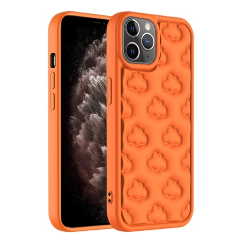 

For iPhone 11 Pro Max 3D Cloud Pattern TPU Phone Case(Orange)