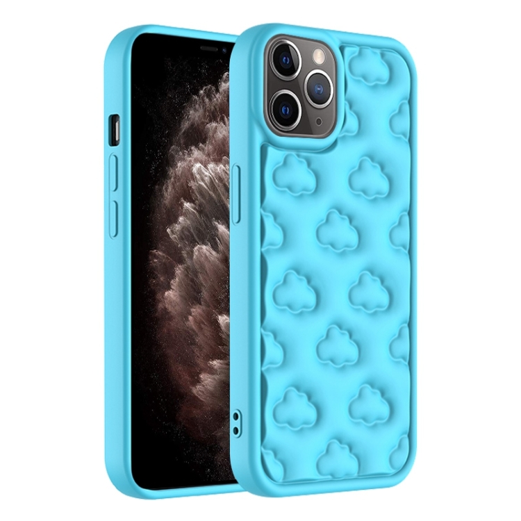 

For iPhone 11 Pro Max 3D Cloud Pattern TPU Phone Case(Blue)